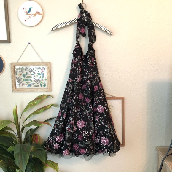 Hot Topic Dresses & Skirts - {Hot Topic} Skull Halter Dress with Tulle!